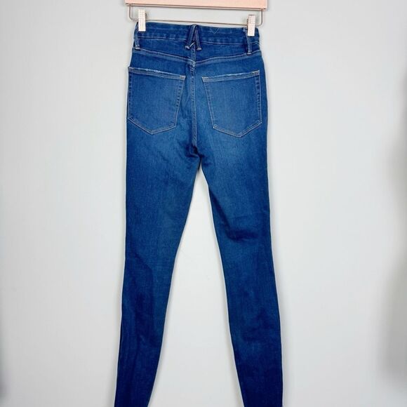 GOOD AMERICAN | Good Waist Dark Denim Blue434 Skinny Jeans Women’s Size 0/25 - Picture 9 of 11